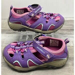Merrell Hydro Hiker Kids Purple Pink Leather Trail Sandals ML165933 Size 10M
